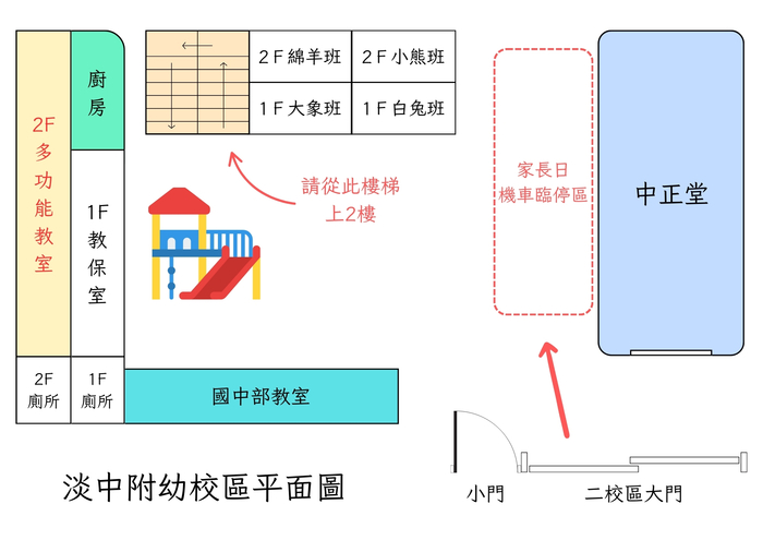 淡中附幼校區平面圖圖片